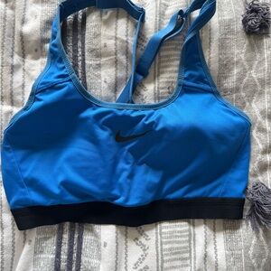 Nike Blue and Black Racerback Sports Bra